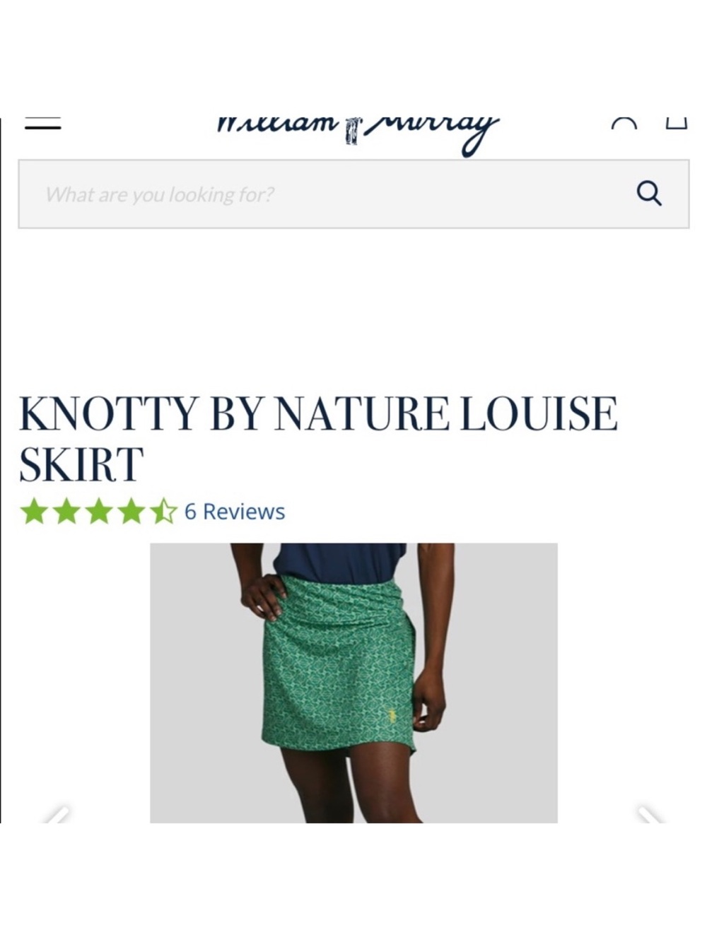 William murray knotty by nature  skort